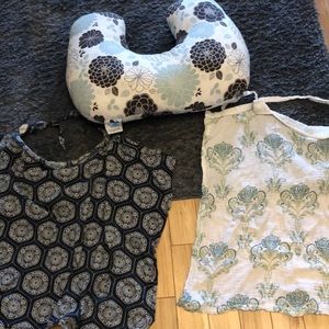 2 nursing covers and a nursing pillow